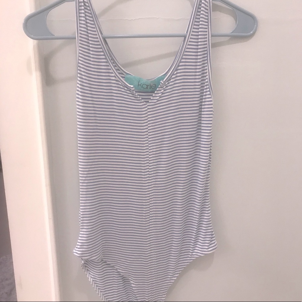 KARLIE STRIPED BODYSUIT